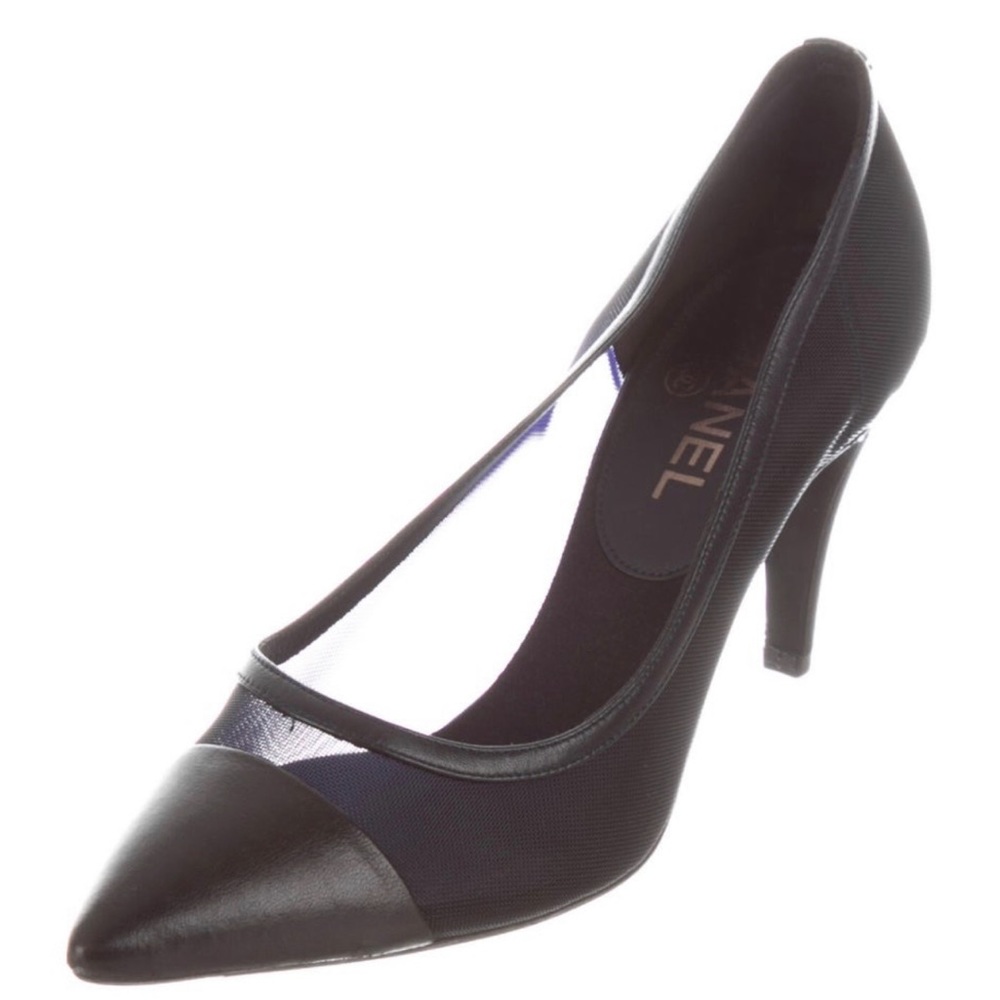 Chanel interlocking CC logo T-strap Heels